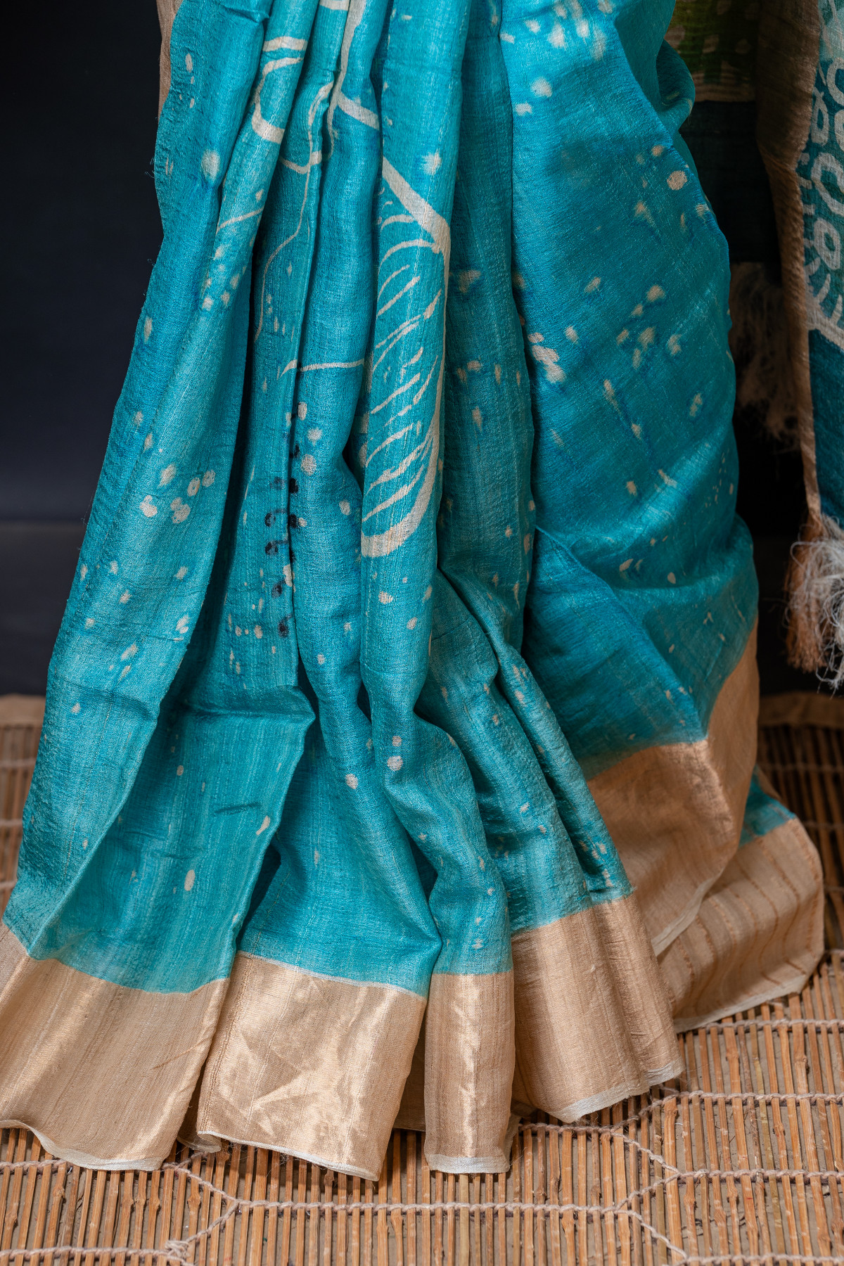Hand Painted Tussar Silk Saree
